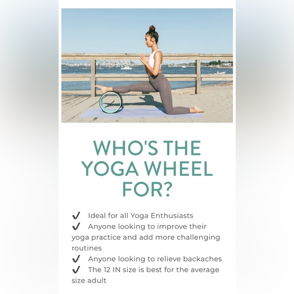 UPCIRCLESEVEN 12 Inch Matte Turquoise Yoga Wheel - Picture 5 of 6